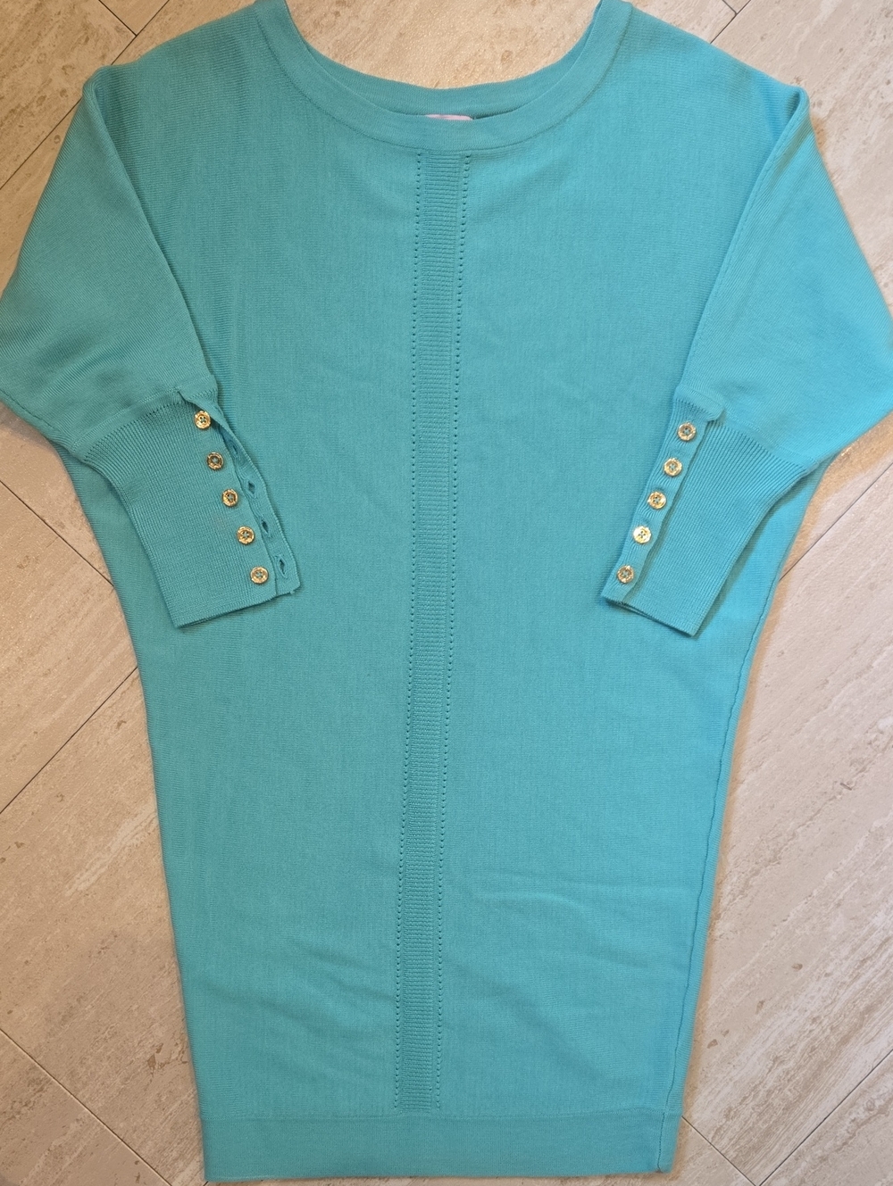 Lilly Pulitzer Aqua Green 100% Merino Wool Sweater Dress